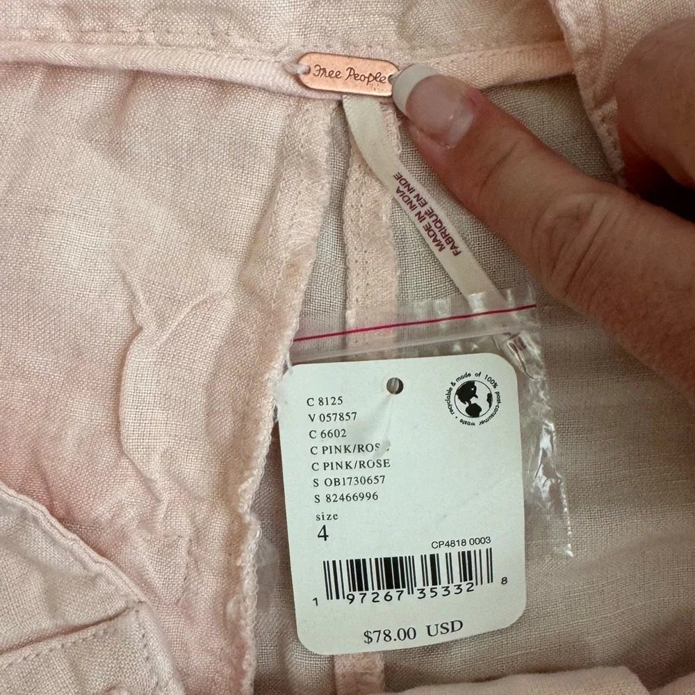 NWT Free People Calla Linen Trouser Shorts